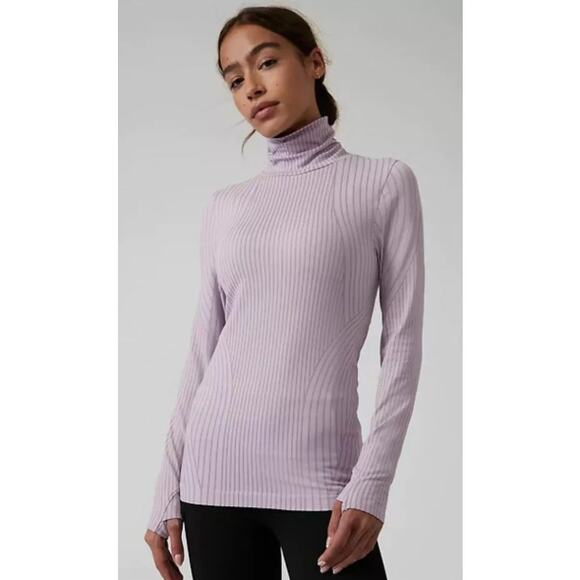 Athleta Women's size Large Lavender Purple Flurry Endeavor Turtleneck Shirt - Picture 1 of 10